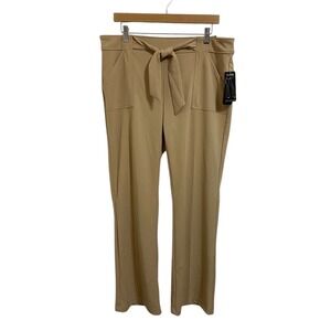 Soho Apparel LTD NWT Women's Flare‎ Leg Pants Tan Career Casual Dressy Stretch L
